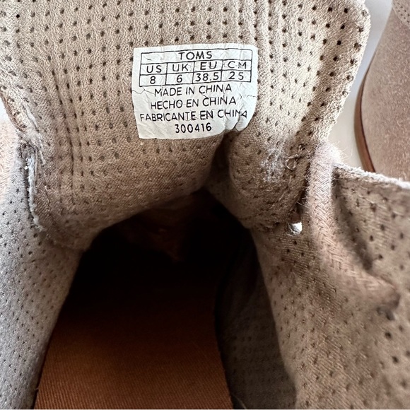 TOM’S LUNATA LACE-UP BLOCK HEEL BOOTIES IN DESERT TAUPE. Sz8 - Picture 11 of 12